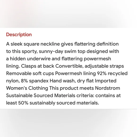 NWT Sea Level Swim Bikini Top - Picture 3 of 3